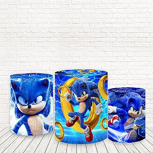 Trio de Capas Tecido Sublimado 3D Sonic WCC-642