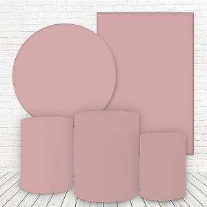 Kit 2 Painéis e Capas Tecido Liso Rosa Velho WKPC-1760