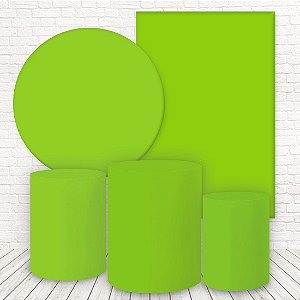 Kit 2 Painéis e Capas Tecido Liso Verde Neon WKPC-1742