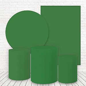 Kit 2 Painéis e Capas Tecido Liso Verde Bandeira WKPC-1739