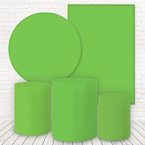 Kit 2 Painéis e Capas Tecido Liso Verde Limão WKPC-1724