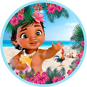 Painel Redondo Tecido Sublimado 3D Moana WRD-4348