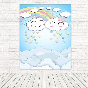 Painel Retangular Tecido Sublimado 3D Chuva De Amor WRT-5115