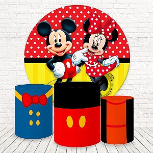 Painel Redondo e Capas Tecido Mickey WKPC-1651