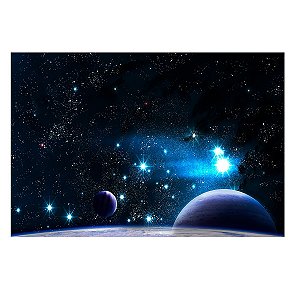 Fundo Fotográfico Newborn Pequeno 3D Astronauta E Galáxia 1,50 x 1,20 WFP-743