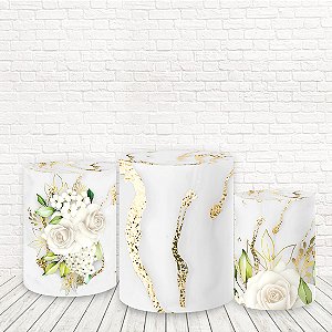 Trio de Capas Tecido Sublimado 3D Floral WCC-760