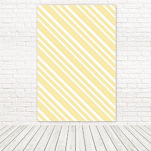 Painel Retangular Tecido Sublimado 3D Listras Amarelo 1,50x2,20 WRT-5721