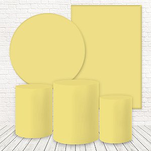Kit 2 Painéis e Capas Tecido Amarelo Bebê WKPC-10021
