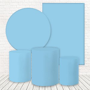Kit 2 Painéis e Capas Tecido Azul Bebê WKPC-10012