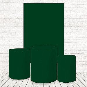 Painel Retangular e Capas Tecido Verde WKPC-10019