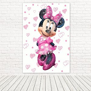 Painel Retangular Tecido Sublimado 3D Minnie 1,50x2,20 WRT-5865