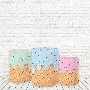 Trio de Capas Tecido Sublimado 3D Confeitaria WCC-858