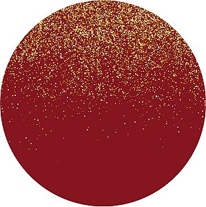 Painel Redondo Tecido Sublimado 3D Glitter Vermelho WRD-6335