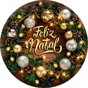 Painel Redondo Tecido Sublimado 3D Natal WRD-6351