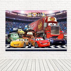 Painel Retangular Tecido Sublimado 3D Carros WRT-5886