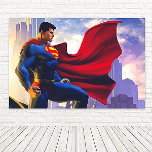 Painel Retangular Tecido Sublimado 3D Super Homem WRT-5977
