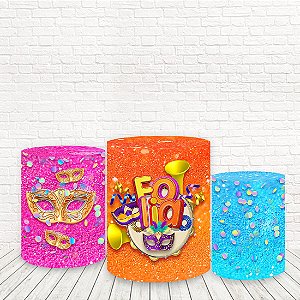 Trio Capas De Cilindro Tecido Sublimado 3D Carnaval WCC-897