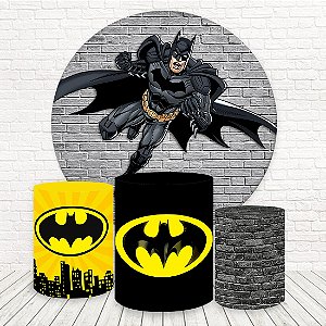 Painel Redondo e Capas Tecido Sublimado Batman WKPC-1981