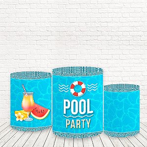 Trio Capas De Cilindro Tecido Sublimado 3D Pool Party WCC-916