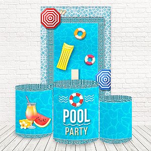 Painel Retangular e Capas Tecido Sublimado 3D Pool Party WKPC-2026