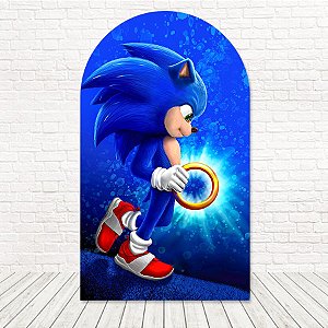Painel Romano Tecido Sublimado 3D Sonic 1,20x2,10 WRGG-039