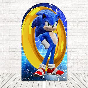 Painel Romano Tecido Sublimado 3D Sonic 1,20x2,10 WRGG-036