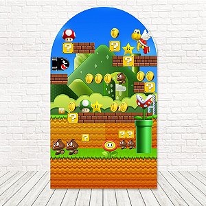 Painel Romano Tecido Sublimado 3D Mario Bros 1,20x2,10 WRGG-063