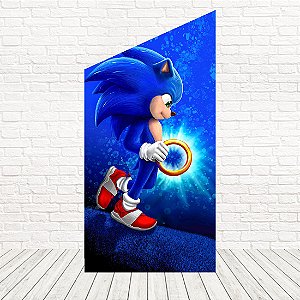 Painel Romano Diagonal Tecido Sublimado 3D Sonic 1,00 x 2,00 WPRD-072