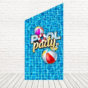 Painel Romano Diagonal Tecido Sublimado 3D Pool Party 1,00 x 2,00 WPRD-058