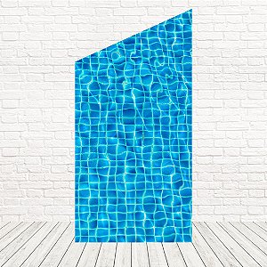 Painel Romano Diagonal Tecido Sublimado 3D Pool Party 1,00 x 2,00 WPRD-056