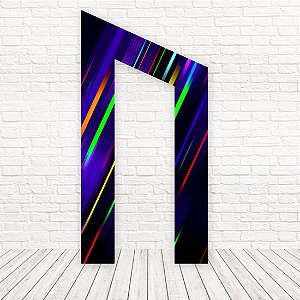 Painel Portal Diagonal Tecido Sublimado 3D Neon 1,00 x 2,00 WPD-043