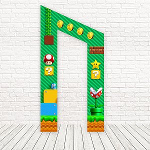 Painel Portal Diagonal Tecido Sublimado 3D Mario Bros 1,00 x 2,00 WPD-003