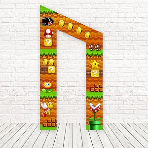 Painel Portal Diagonal Tecido Sublimado 3D Mario Bros 1,00 x 2,00 WPD-001