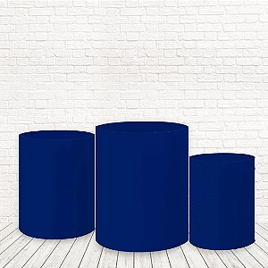 Trio de Capas Tecido Cilindros Azul Marinho WCC-10011