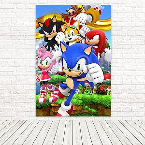 Painel Retangular Tecido Sublimado 3D Sonic 1,50x2,20 WRT-6154