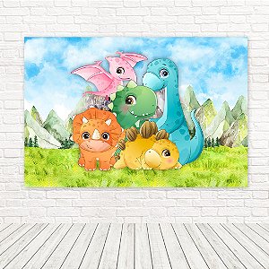 Painel Retangular Tecido Sublimado 3D Dinossauro WRT-6161