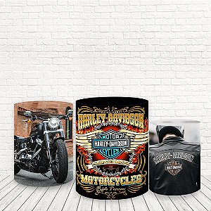 Trio Capas De Cilindro Tecido Sublimado 3D Harley Davidson WCC-980