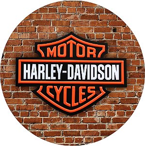 Painel Redondo Tecido Sublimado 3D Harley Davidson WRD-6509