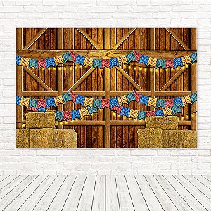 Painel Retangular Tecido Sublimado 3D Festa Junina WRT-6340