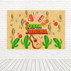 Painel Retangular Tecido Sublimado 3D Festa Junina WRT-6360