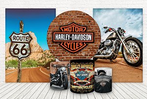 Kit 3 Painéis e Capas Tecido Sublimado 3D Harley Davidson WKPC-2216
