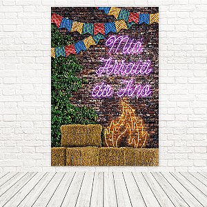 Painel Retangular Tecido Sublimado 3D Instagramável Neon Led Junino 1,50x2,20 WRT-6388