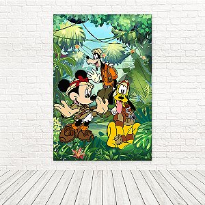 Painel Retangular Tecido Sublimado 3D Mickey Safari 1,50x2,20 WRT-6374