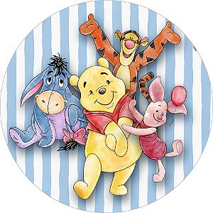 Painel Redondo Tecido Sublimado 3D Ursinho Pooh WRD-6489