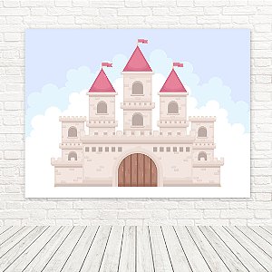 Painel Retangular Tecido Sublimado 3D Castelo Princesa WRT-6382