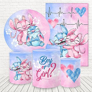 Kit Capa Painel + Trio Cilindros Stitch Rosa e Azul, Loja