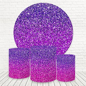 Painel Redondo e Capas Tecido Sublimado Glitter WKPC-2428