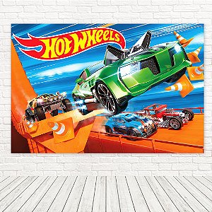 Painel Retangular Tecido Sublimado 3D Hot Wheels WRT-6462