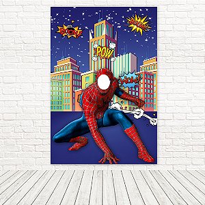 Painel Retangular Tecido Sublimado 3D Interativo Homem Aranha 1,50x2,20 RT-6524