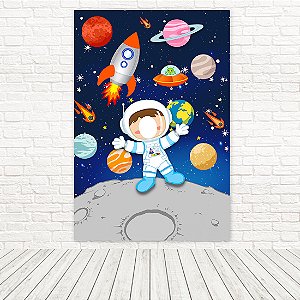 Painel Retangular Tecido Sublimado 3D Interativo Astronauta 1,50x2,20 RT-6520